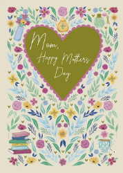 Gold Heart Mothers Day Greeting Card