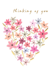 Floral Heart Thinking of You Greeting Card