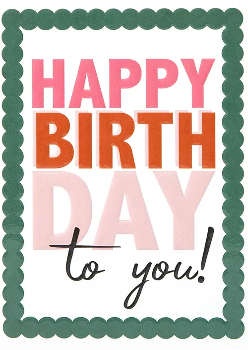 To You Text Birthday Greeting Card