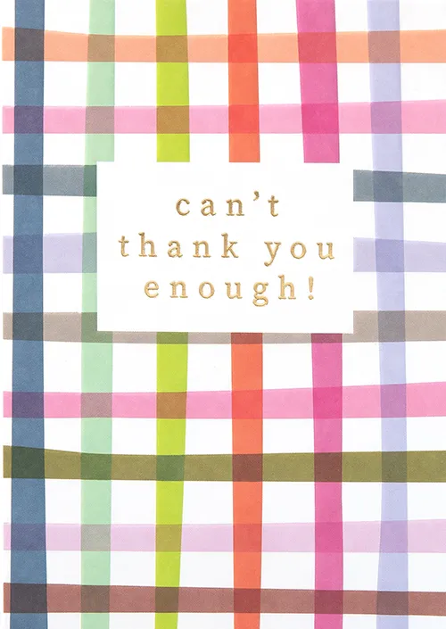 Colorful Plaid Thank You Greeting Card