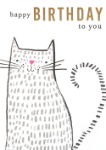 Happy Cat Birthday Greeting Card