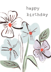 Pastel Floral Birthday Greeting Card