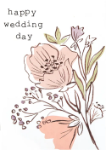 Pink Flowers Wedding Greeting Card