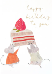 Mice & Cake Birthday Greeting Card