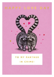 Partner In Crime Valentines Day Greeting Card