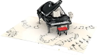 3D Piano Blank Greeting Card