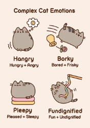 Pusheen Emotions Blank Greeting Card
