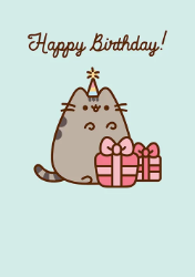 Pusheen Presents Birthday Greeting Card