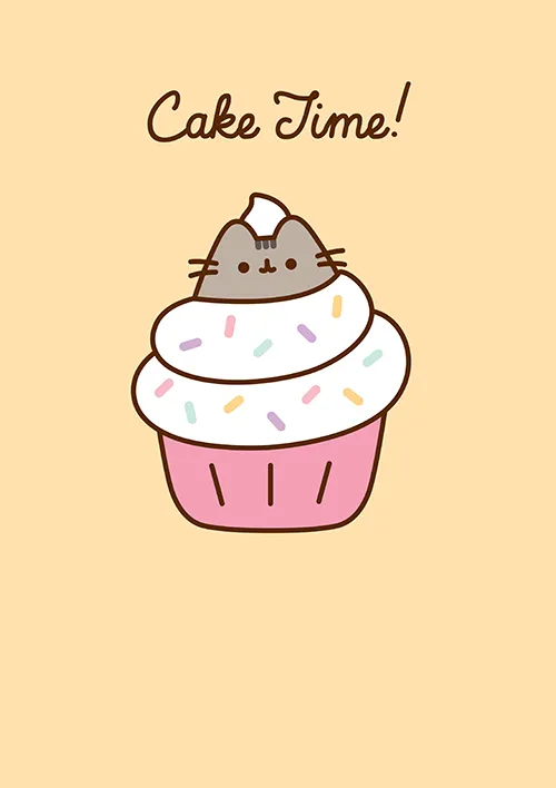 Pusheen Cupcake Birthday Greeting Card
