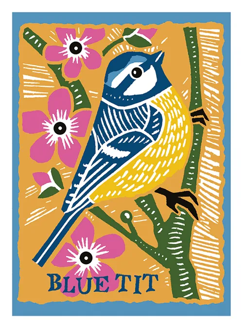 Blue Tit Blank Greeting Card