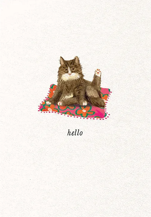 Cat Hello Friendship Greeting Card
