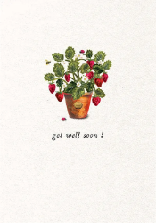 Strawberry Plant Get Well Greeting Card