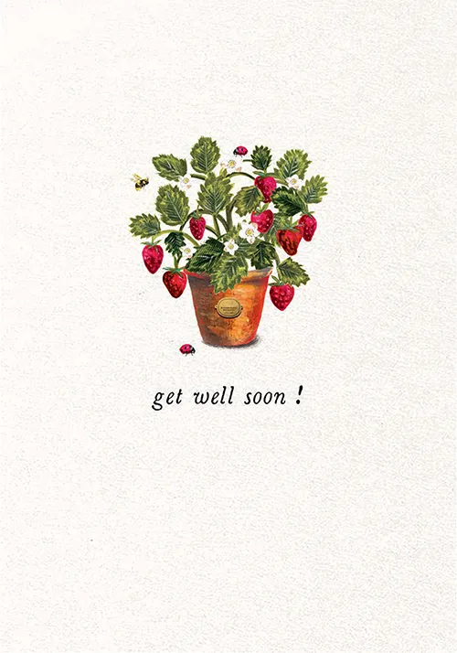 Strawberry Plant Get Well Greeting Card