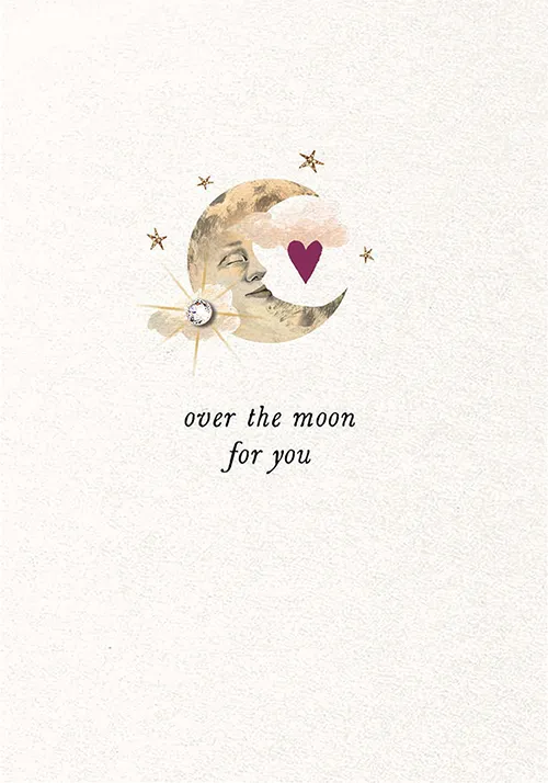 Over The Moon Love Greeting Card