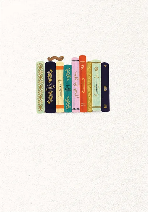 Books Blank Greeting Card