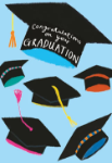 Grad Hats Congrats Graduation Greeting Card