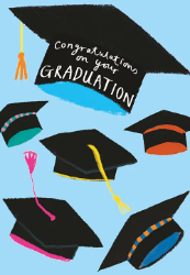 Grad Hats Congrats Graduation Greeting Card