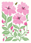 Pink Flowers Blank Greeting Card