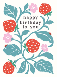 Strawberry Vine Birthday Greeting Card