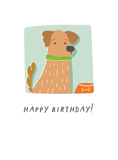 Dog Dish Birthday Greeting Card