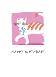 Cat Stripe Birthday Greeting Card
