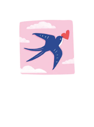 Bird Heart Love Greeting Card