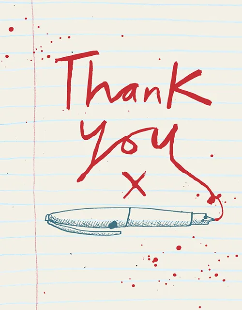 Pen Thank You Greeting Card