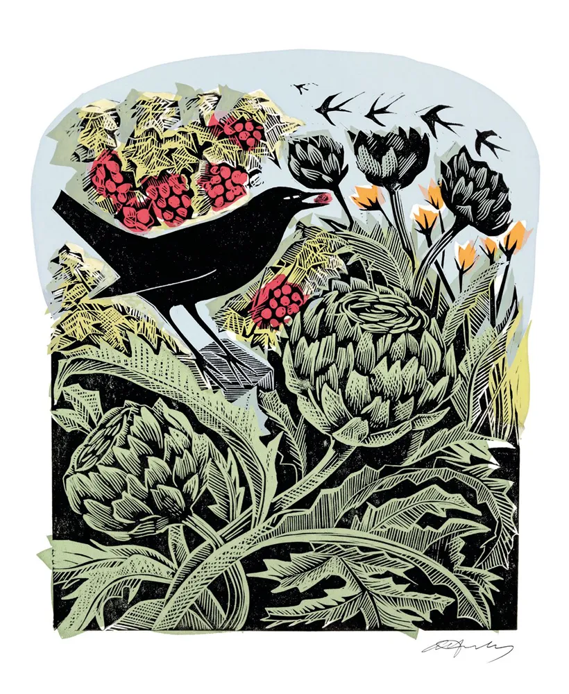 Bird & Artichoke Blank Card