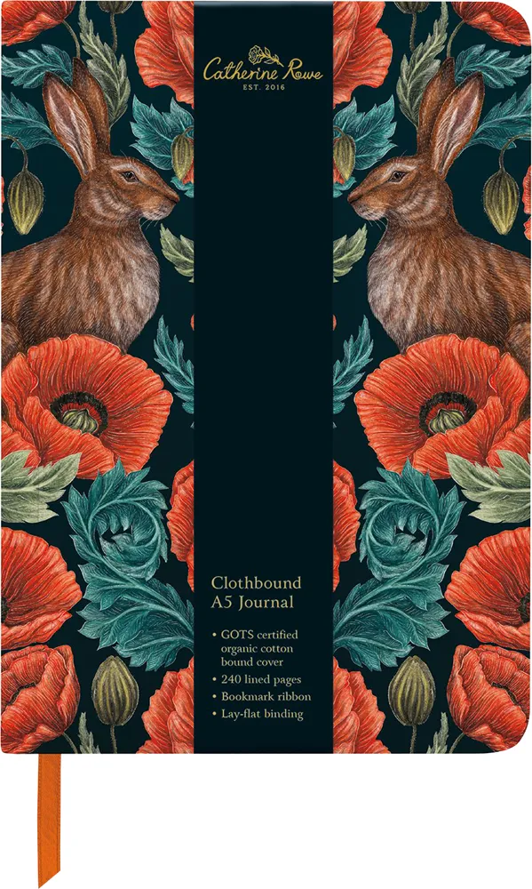Red Poppy Cloth Journal