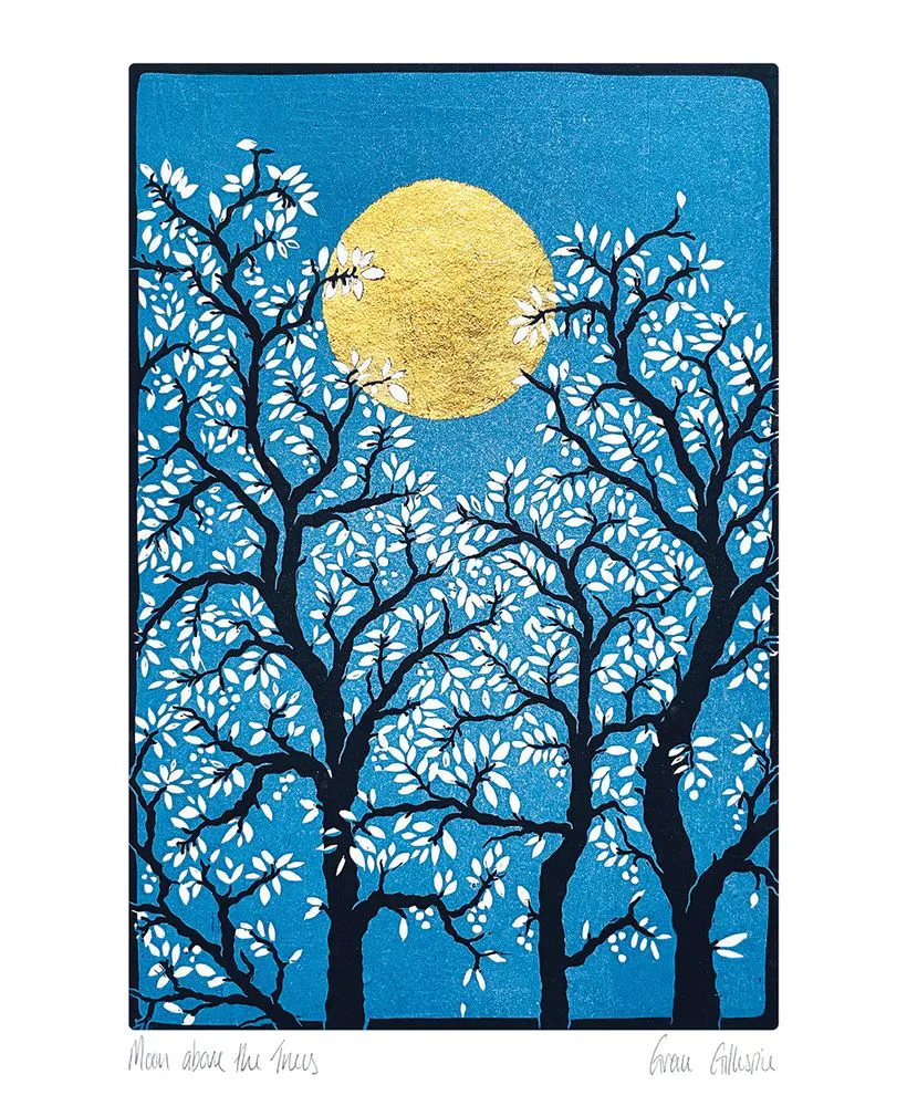 Moon Above Blank Card