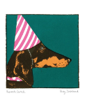 Party Dachshund Blank Card