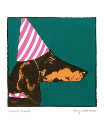 Party Dachshund Blank Card
