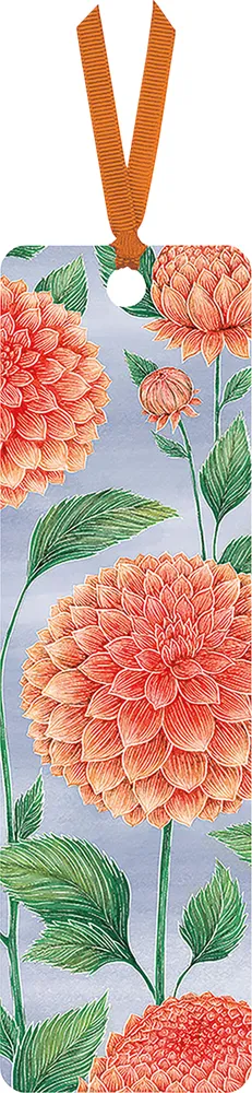 Peach Dahlias Bookmark