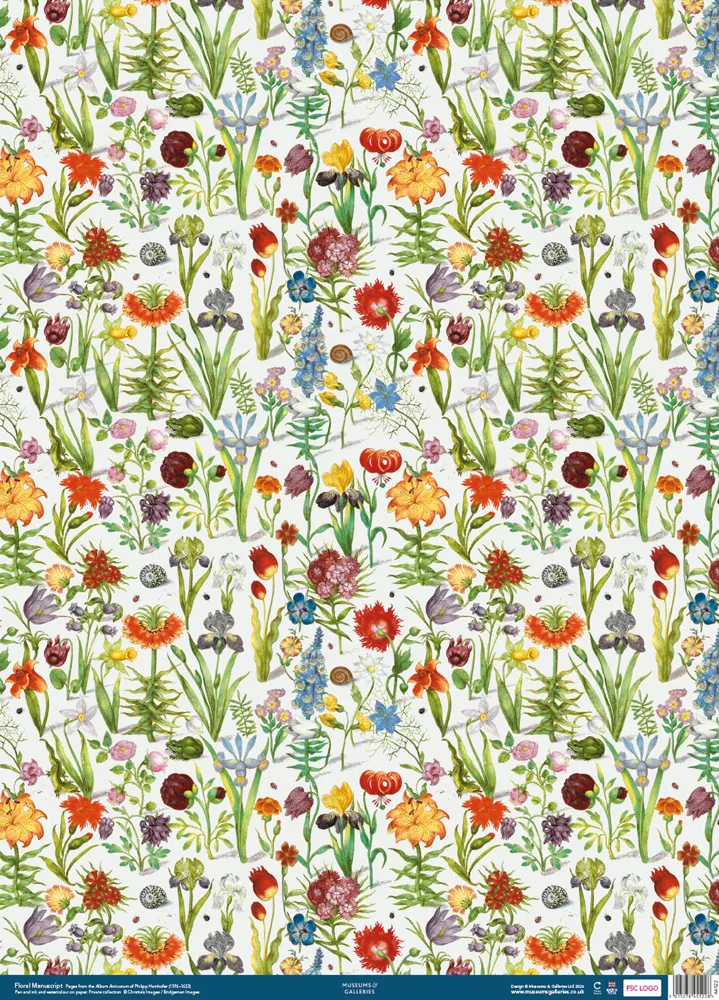 Floral Manuscript Sheet Wrap