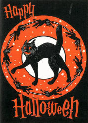 Black Cat Halloween Card