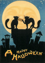 Rooftop Halloween Card