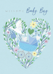 Blue Pram Blank Card