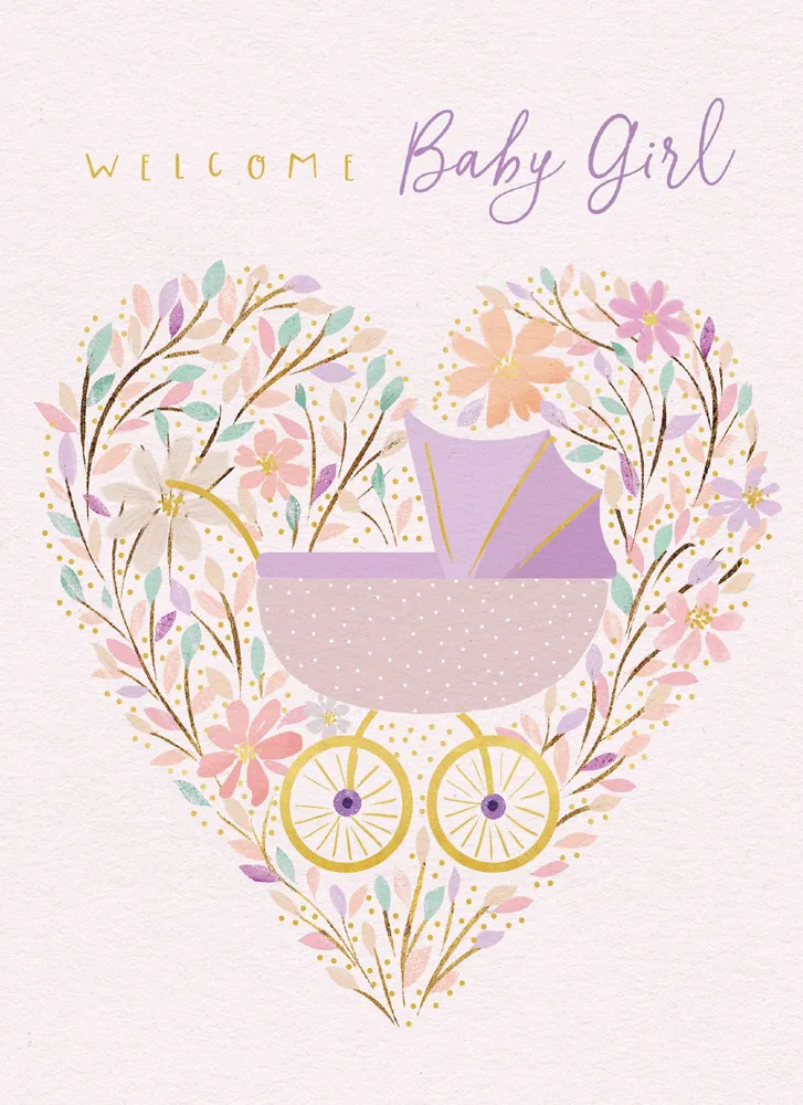 Pink Pram Blank Card