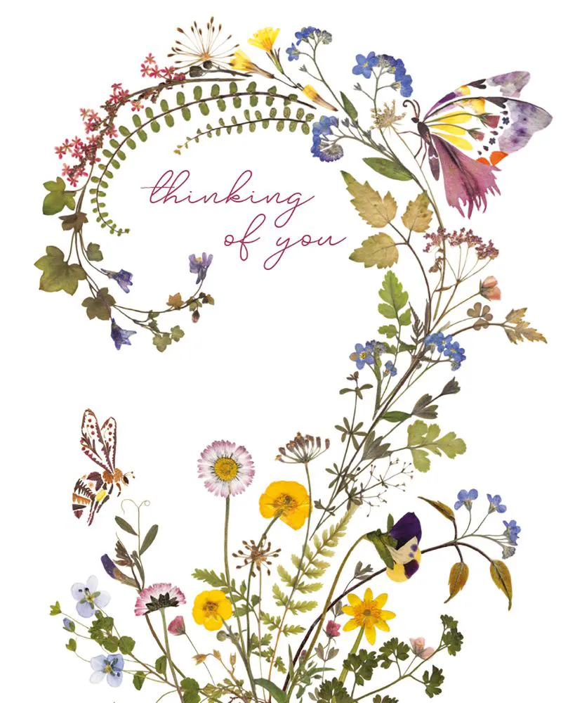 Floral Swirl Thinking of You Card