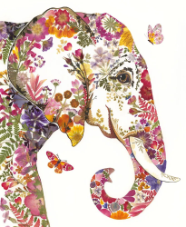 Petal Elephant Blank Card