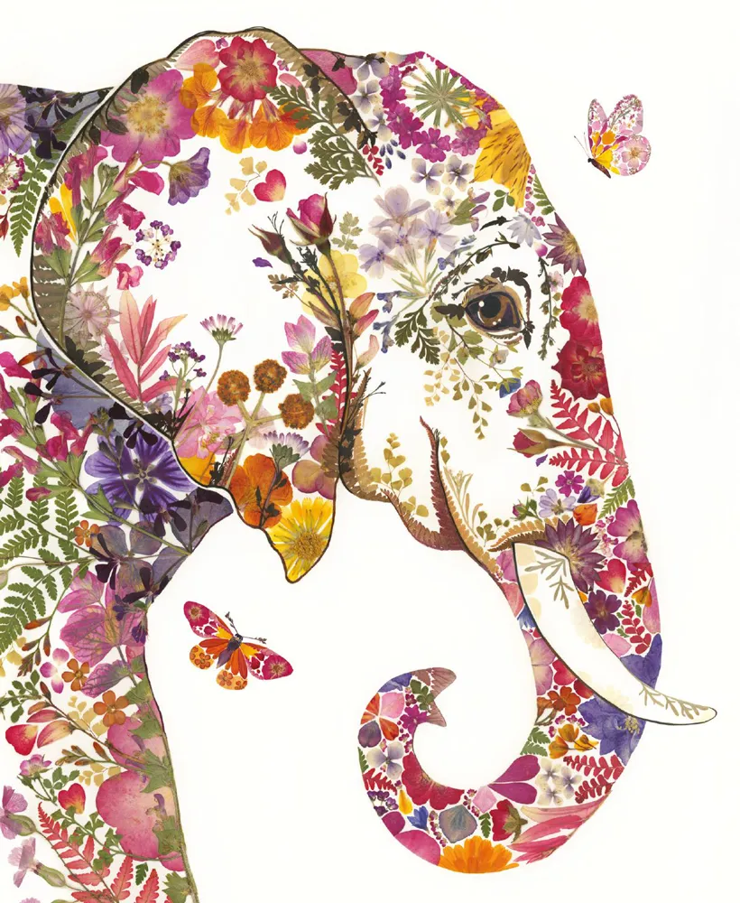 Petal Elephant Blank Card