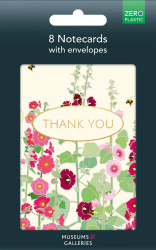 Hollyhocks 8-Pack Thank You Notecards