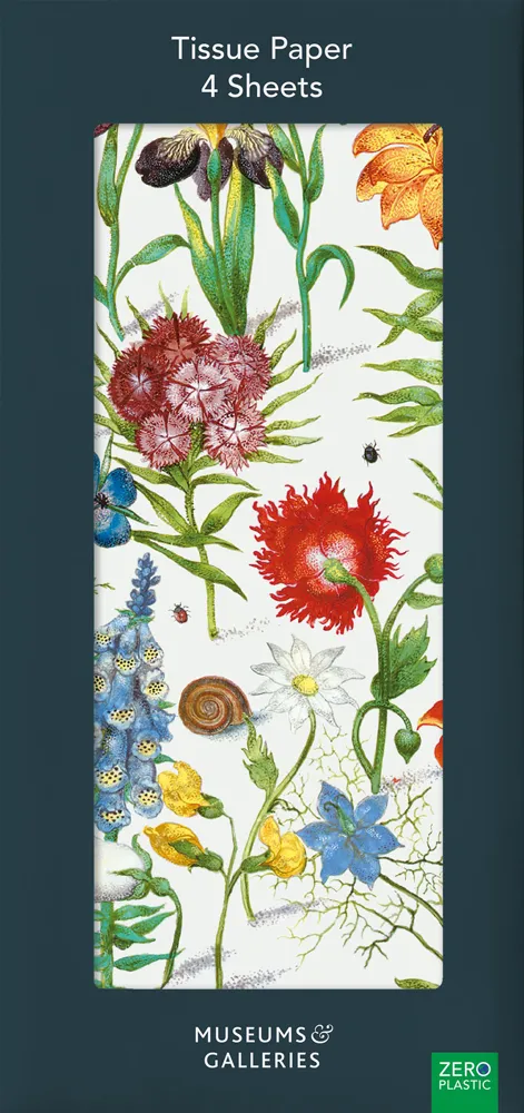 Floral Manuscript Tissue Paper