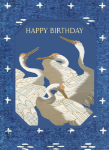 Blue Cranes Birthday Card