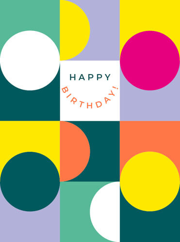 Circles Birthday Greeting Card