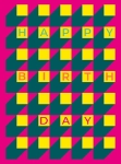Yellow Purple Birthday Greeting Card
