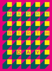 Yellow Purple Birthday Greeting Card
