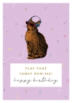 Funky Mewsic Birthday Greeting Card