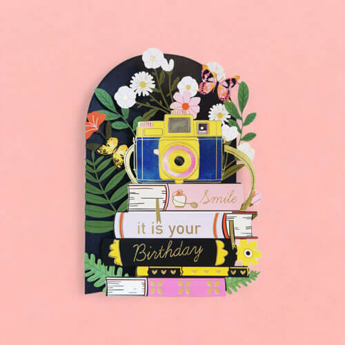 Diecut Camera Birthday Greeting Card