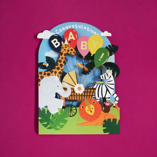 Diecut Animals Baby Greeting Card